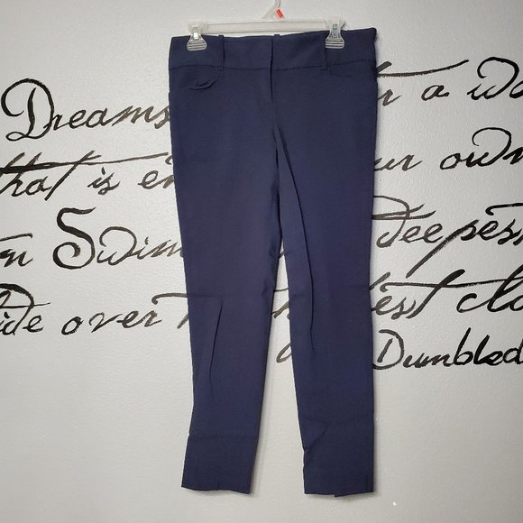 Navy Dress Pants, Casual Slim Fit Stretch Skinny Straight Fit Trouser, 6 - Picture 1 of 6
